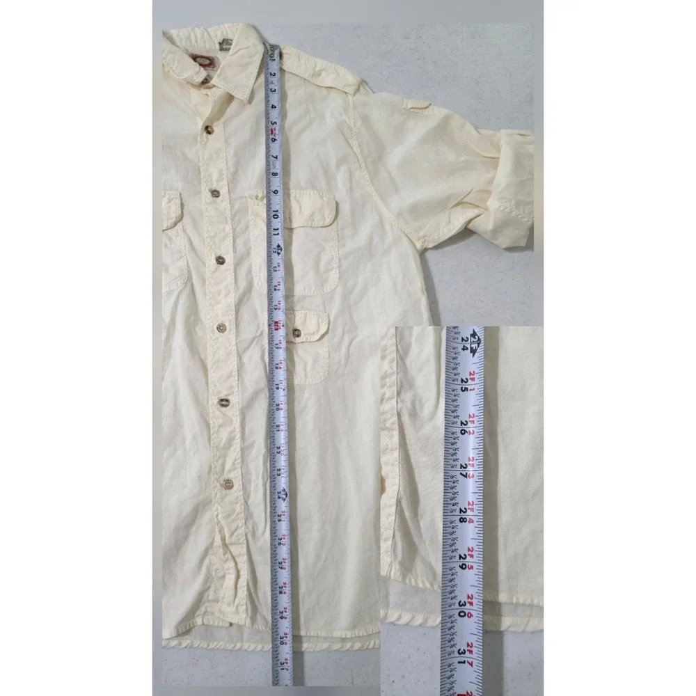 Vintage Banana Republic Safari Shirt Mens L Mill Valley Cotton Roll Tab Sleeve